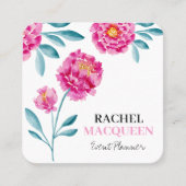 Moderne, helle Blumen Blumen Wasserfarbe Quadratische Visitenkarte (Vorderseite)