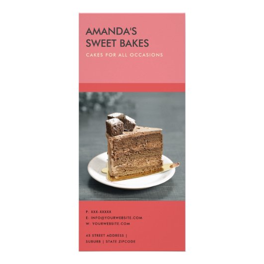 MODERNE, HELLE BOLD ROTE PINKBÄCKERPREISSERVICE WERBEKARTE (Hinten)
