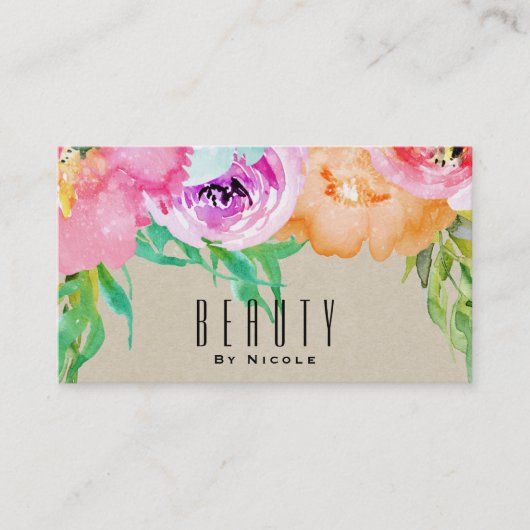 Moderne, helle, braune Kraft Glam Country Chic Visitenkarte (Vorderseite)