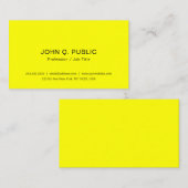 Moderne, helle, brillante Neongelbe Vorlage Visitenkarte (Vorne/Hinten)