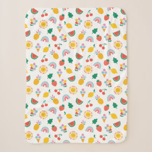 Moderne helle bunte lächelnde Sonnen und Regenböge Sherpadecke