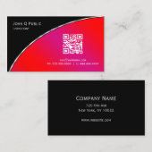 Moderne Helle Crimson QR Elegant Beruflich Visitenkarte (Vorne/Hinten)