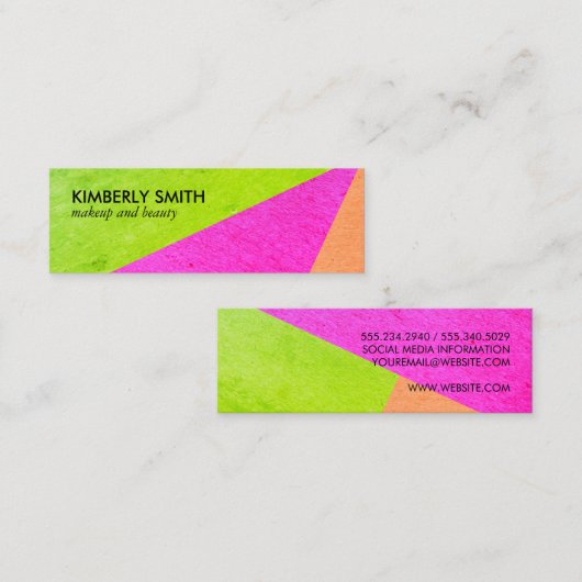 Moderne helle Farbblöcke Mini Visitenkarte (Vorne/Hinten)