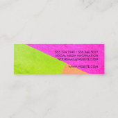 Moderne helle Farbblöcke Mini Visitenkarte (Rückseite)