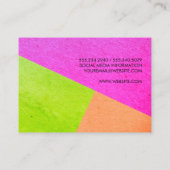 Moderne helle Farbblöcke Visitenkarte (Rückseite)