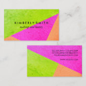 Moderne helle Farbblöcke Visitenkarte (Vorne/Hinten)
