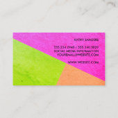 Moderne helle Farbblöcke Visitenkarte (Rückseite)