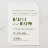 Moderne, helle Farben in einer Hochzeit Einladung (Vorderseite)