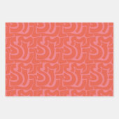 Moderne, helle Farben Orange & Pink Geschenkpapier Set (Vorderseite 2)