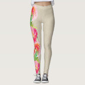 Moderne, helle Farben rustikale Wasserfarbe Leggings (Vorderseite)