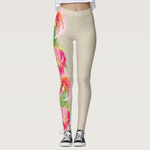 Moderne, helle Farben rustikale Wasserfarbe Leggings