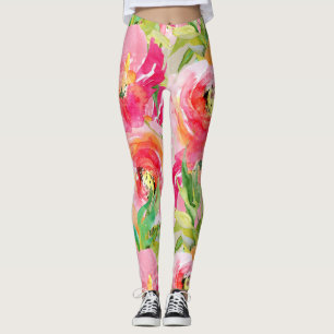 Moderne, helle Farben rustikale Wasserfarbe Leggings