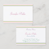 Moderne, helle Farben Streifen Vorlage Moderne Visitenkarte (Vorne/Hinten)