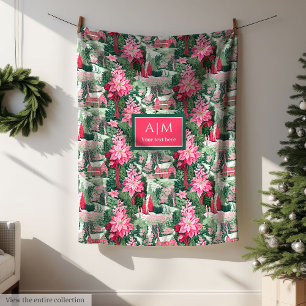 Moderne helle Farben Wasserfarbe preppy festlich Fleecedecke