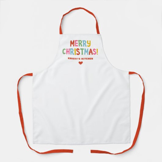 Moderne helle farbenfrohe fröhliche Weihnachten Schürze (Vorderseite)