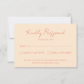 Moderne, helle, farbenfrohe Retro-Whimsical-Hochze RSVP Karte (Vorderseite)