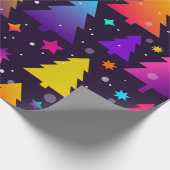 Moderne, helle, farbenfrohe Weihnachtsbaumen Geschenkpapier (Ecke)