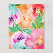 Moderne Helle Farbige Florale Wasserfarbe Flyer (Hinten)