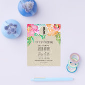 Moderne Helle Farbige Florale Wasserfarbe Flyer (Einzeln)