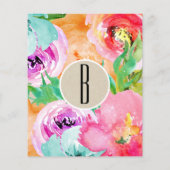 Moderne Helle Farbige Florale Wasserfarbe Flyer (Hinten)