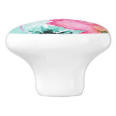 Moderne, helle Frühlingsflora Keramikknauf (Seitenansicht)