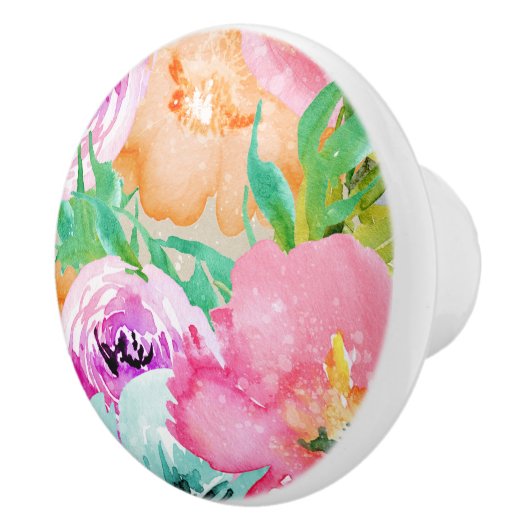 Moderne, helle Frühlingsflora Keramikknauf (Rechts)