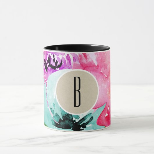 Moderne, helle Frühlingsflora Tasse (Zentrum)