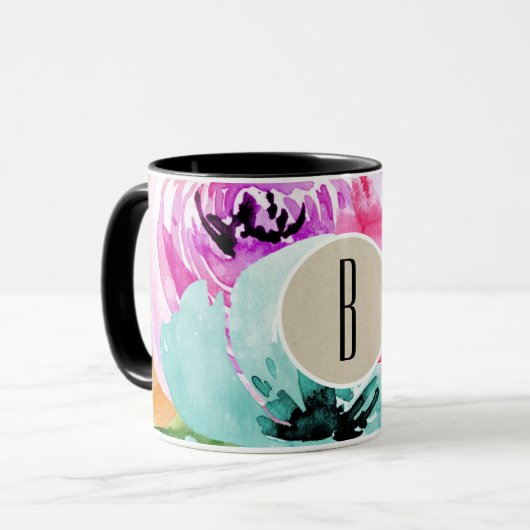 Moderne, helle Frühlingsflora Tasse (Vorderseite Links)