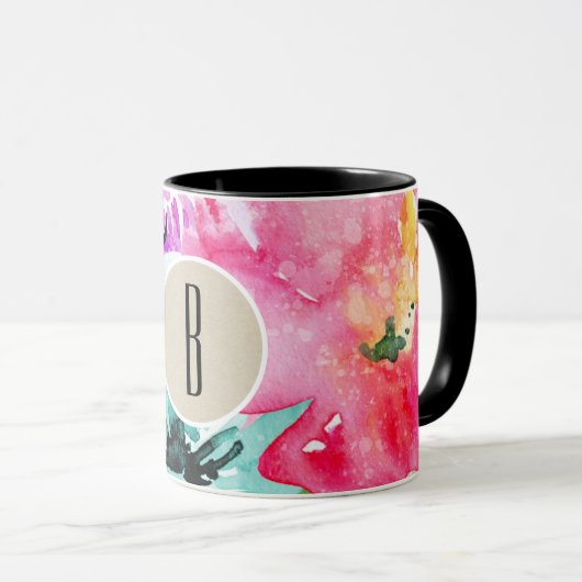 Moderne, helle Frühlingsflora Tasse (VorderseiteRechts)