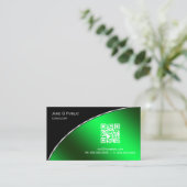 Moderne, helle grüne QR Elegant Beruflich Visitenkarte (Stehend Vorderseite)