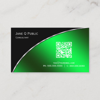 Moderne, helle grüne QR Elegant Beruflich Visitenkarte
