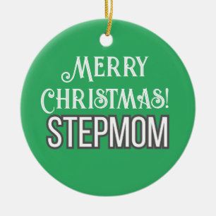 Moderne, helle Grüne Texte Frohe Weihnachts-Stepam Keramik Ornament