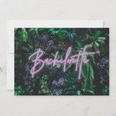 Moderne, helle lila, gürtelneonfarbene Bachelorett Einladung (Rückseite)