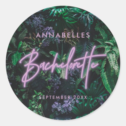 Moderne, helle lila, gürtelnere Bachelorette Runder Aufkleber (Vorderseite)