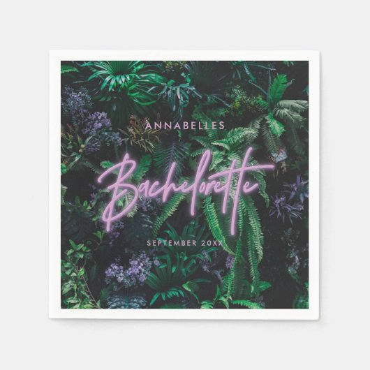Moderne, helle lila, gürtelnere Bachelorette Serviette (Vorderseite)