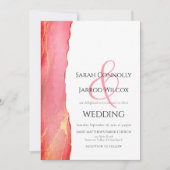 Moderne helle Luxe Pink Hochzeitseinladung Einladung (Vorderseite)