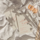 Moderne helle Orange Retro Fun Whimsical Wedding Einladung