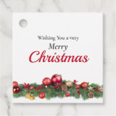 Moderne, helle Ornamente bis hin zu Weihnachtsfeie Geschenkanhänger (Vorderseite)