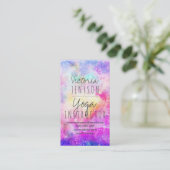 Moderne, helle, pastellfarbene Nebel Aquarellyoga Visitenkarte (Stehend Vorderseite)