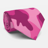 Moderne Helle Pink Blaue Camo, Monogramm Anfangsbu Krawatte (Gerollt)
