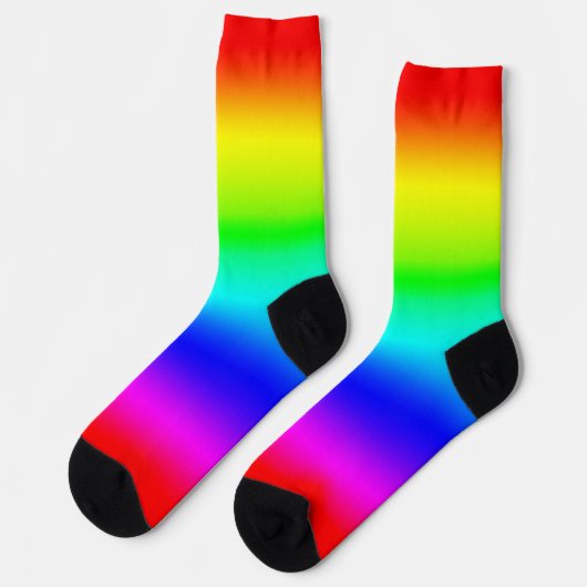 Moderne, helle Regenbogenfarben Socken (Linkes Detail)
