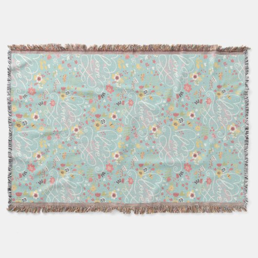 Moderne helle romantische Muster Decke (Vorderseite)