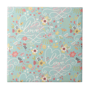 Moderne helle romantische Muster Fliese