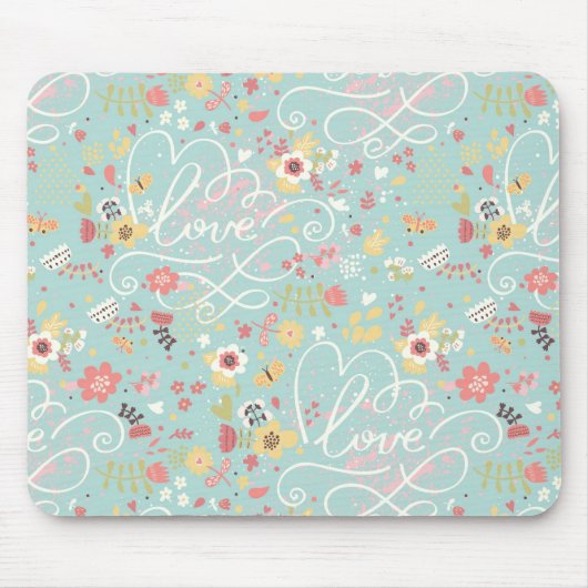 Moderne helle romantische Muster Mousepad (Vorne)