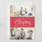 Moderne helle rosa Fotokollage Weihnachten (Vorderseite)