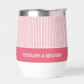 Moderne Helle Rosa Gestreifte Hochzeit (Links)