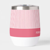 Moderne Helle Rosa Gestreifte Hochzeit (Vorderseite)