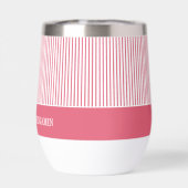 Moderne Helle Rosa Gestreifte Hochzeit (Rückseite)