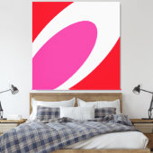 Moderne, helle, rosafarbene, weiße Abstrakte Kurve Leinwanddruck (Insitu (Schlafzimmer))
