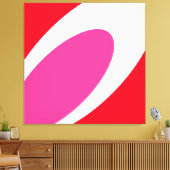 Moderne, helle, rosafarbene, weiße Abstrakte Kurve Leinwanddruck (Insitu (Wohnzimmer))